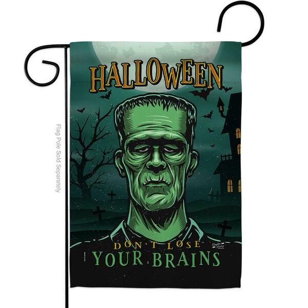 Patio Trasero 13 x 18.5 in. Green Monster Garden Flag with Fall Halloween Double-Sided Decorative Vertical Flags PA3910406